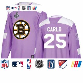 Bruins #25 Brandon Carlo Purple Authentic Fights Cancer Stanley Cup Final Bound Stitched Hockey Jersey