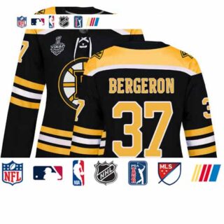 Bruins #37 Patrice Bergeron Black Home Authentic Stanley Cup Final Bound Women's Stitched Hockey Jersey