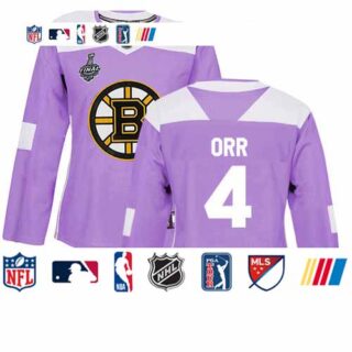 Bruins #4 Bobby Orr Purple Authentic Fights Cancer Stanley Cup Final Bound Women's Stitched Hockey Jersey