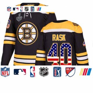 Bruins #40 Tuukka Rask Black Home Authentic USA Flag Stanley Cup Final Bound Youth Stitched Hockey Jersey