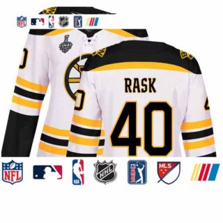 Bruins #40 Tuukka Rask White Road Authentic Stanley Cup Final Bound Women's Stitched Hockey Jersey