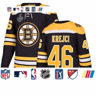 Bruins #46 David Krejci Black Home Authentic Stanley Cup Final Bound Stitched Hockey Jersey