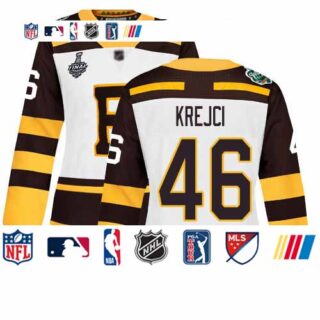 Bruins #46 David Krejci White Authentic 2019 Winter Classic Stanley Cup Final Bound Women's Stitched Hockey Jersey