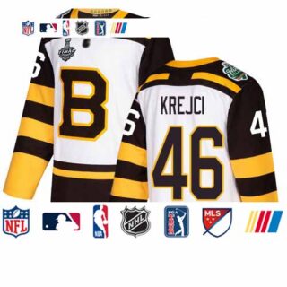 Bruins #46 David Krejci White Authentic 2019 Winter Classic Stanley Cup Final Bound Youth Stitched Hockey Jersey