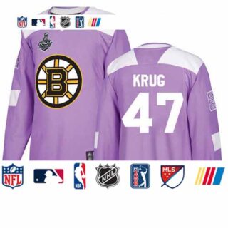 Bruins #47 Torey Krug Purple Authentic Fights Cancer Stanley Cup Final Bound Stitched Hockey Jersey