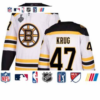 Bruins #47 Torey Krug White Road Authentic Stanley Cup Final Bound Stitched Hockey Jersey