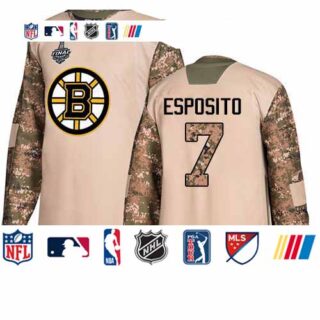 Bruins #7 Phil Esposito Camo Authentic 2017 Veterans Day Stanley Cup Final Bound Stitched Hockey Jersey