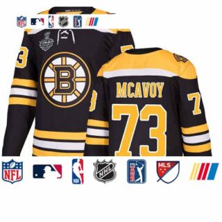 Bruins #73 Charlie McAvoy Black Home Authentic Stanley Cup Final Bound Stitched Hockey Jersey