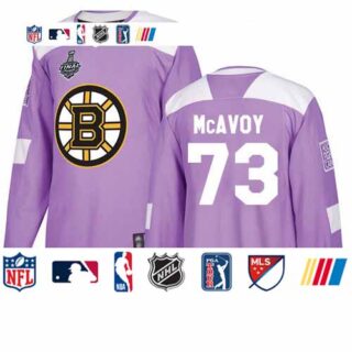 Bruins #73 Charlie McAvoy Purple Authentic Fights Cancer Stanley Cup Final Bound Stitched Hockey Jersey