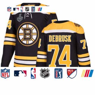 Bruins #74 Jake DeBrusk Black Home Authentic Stanley Cup Final Bound Stitched Hockey Jersey