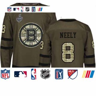 Bruins #8 Cam Neely Green Salute to Service Stanley Cup Final Bound Youth Stitched Hockey Jersey