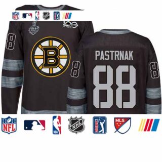 Bruins #88 David Pastrnak Black 1917-2017 100th Anniversary Stanley Cup Final Bound Stitched Hockey Jersey