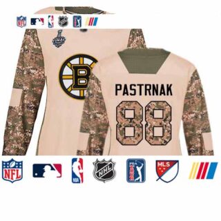 Bruins #88 David Pastrnak Camo Authentic 2017 Veterans Day Stanley Cup Final Bound Women's Stitched Hockey Jersey