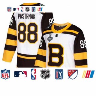Bruins #88 David Pastrnak White Authentic 2019 Winter Classic Stanley Cup Final Bound Stitched Hockey Jersey