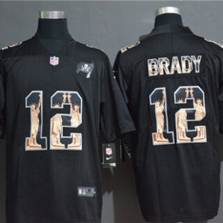 Buccaneers 12 Tom Brady Black Statue Of Liberty Limited Jersey