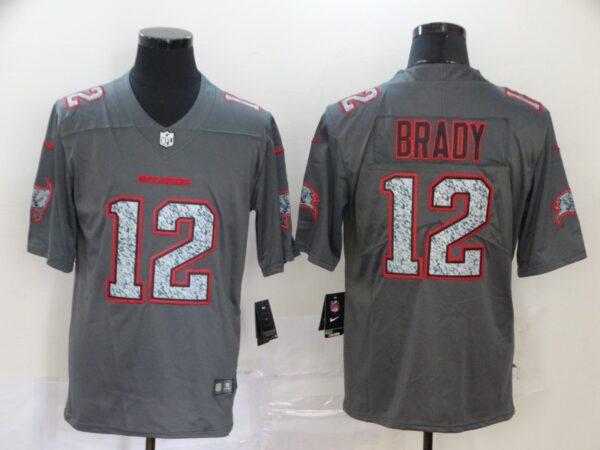 Buccaneers 12 Tom Brady Gray Camo Vapor Untouchable Limited Jersey
