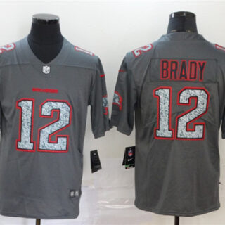 Buccaneers 12 Tom Brady Gray Camo Vapor Untouchable Limited Jersey