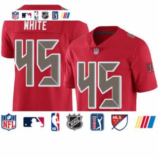 Buccaneers #45 Devin White Red Youth Stitched Football Limited Rush Jersey