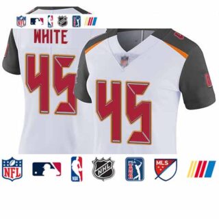 Buccaneers #45 Devin White White Women's Stitched Football Vapor Untouchable Limited Jersey