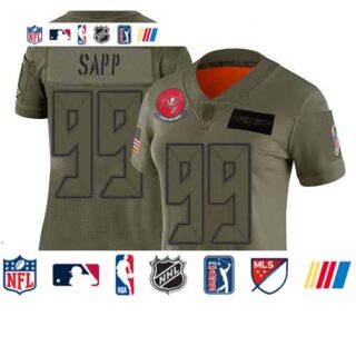 Buccaneers #99 Warren Sapp Camo Women's Stitched Football Limited 2019 Salute to Service Jersey