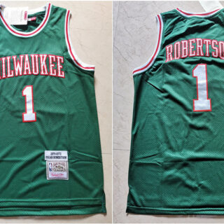 Bucks 1 Oscar Robertson Green 1971-72 Hardwood Classics Jersey