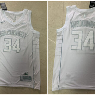 Bucks 34 Giannis Antetokounmpo White Nike Swingman MVP Jersey