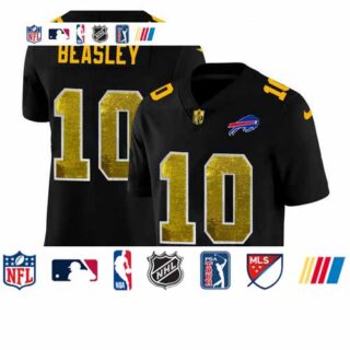 Buffalo Bills #10 Cole Beasley Men's Black Nike Golden Sequin Vapor Limited NFL Jersey