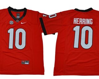 Bulldogs #10 Malik Herring Red Limited Stitched NCAA Jersey