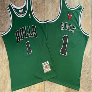 Bulls 1 Derrick Rose Green 2008-09 Hardwood Classics Jersey