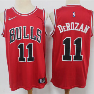 Bulls 11 DeMar DeRozan Red Nike Diamond 75th Anniversary Swingman Jersey