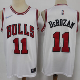 Bulls 11 DeMar DeRozan White Nike Diamond 75th Anniversary Swingman Jersey