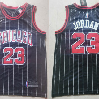 Bulls 23 Michael Jordan Black Nike Swingman Jersey
