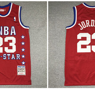 Bulls 23 Michael Jordan Red 1989 All-Star Hardwood Classics Jersey