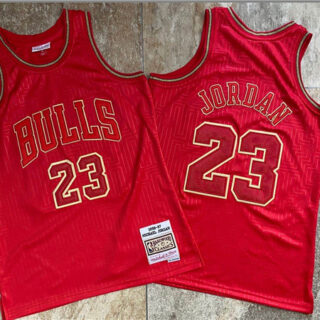 Bulls 23 Michael Jordan Red 1996-97 Hardwood Classics Jersey