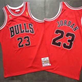 Bulls 23 Michael Jordan Red 1996-97 Hardwood Classics Mesh Jersey