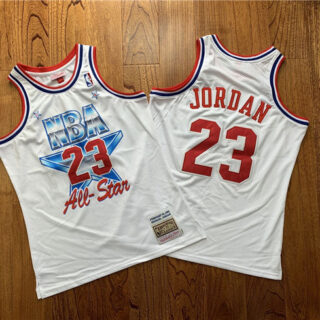 Bulls 23 Michael Jordan White 1981 All-Star Hardwood Classics Jersey