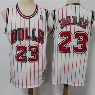 Bulls 23 Michael Jordan White Hardwood Classics Jersey