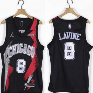Bulls 8 Zach LaVine Black Jordan Brand Swingman Jersey