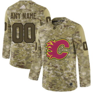 Calgary Flames Camo Men's Customized Adidas Jersey