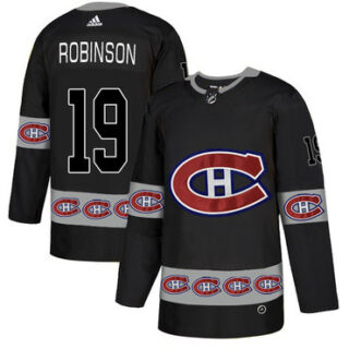 Canadiens 19 Larry Robinson Black Team Logos Fashion Adidas Jersey