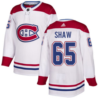 Canadiens #65 Andrew Shaw White Road Authentic Stitched Hockey Jersey