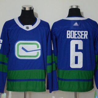 Canucks #6 Brock Boeser Blue Alternate Authentic Stitched Hockey Jersey
