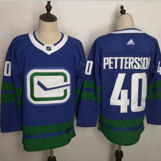 Canucks 40 Elias Pettersson Blue Adidas Jerseys