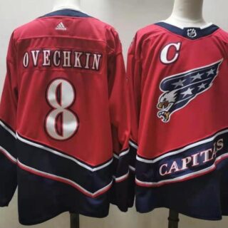 Capitals 8 Alexander Ovechkin Red 2020-21 Reverse Retro Adidas Jersey