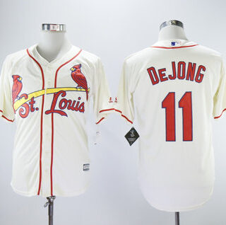Cardinals 11 Paul DeJong Cream Cool Base Jersey