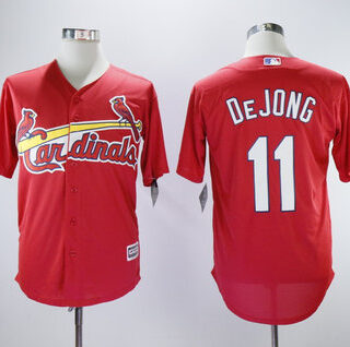 Cardinals 11 Paul DeJong Red Cool Base Jersey