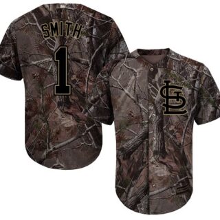 Cardinals #1 Ozzie Smith Camo Realtree Collection Cool Base Stitched Youth Baseball Jersey