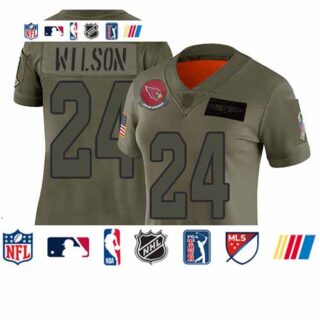 Cardinals #24 Adrian Wilson Camo Women's Stitched Football Limited 2019 Salute to Service Jersey