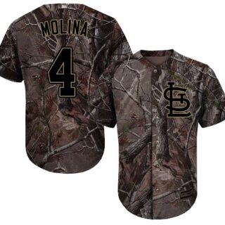 Cardinals #4 Yadier Molina Camo Realtree Collection Cool Base Stitched Youth Baseball Jersey