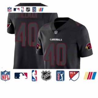 Cardinals #40 Pat Tillman Black Men's Stitched Football Limited Rush Impact Jersey